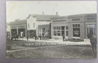 Clear Lake Wisconsin Main Street Real Photo Circa 1909 Peoples Bank