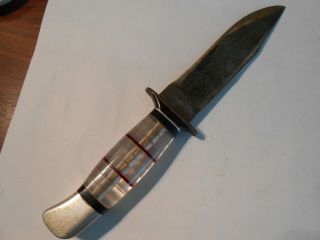 Vintage Robeson Shuredge No 20 Usn Sheath Knife W/ Clear Handle