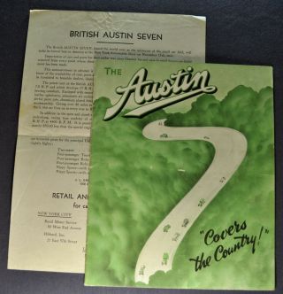 1934 - 1935 Austin Seven 7 Brochure,  Prices Ruby Pearl Nippy Sports