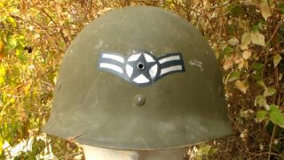 Old Vintage Us Military Ww2 To Korean War Era Air Force M - 1 Helmet Liner