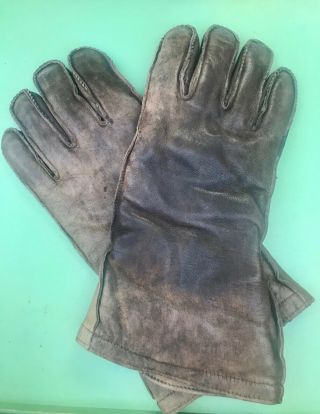 Ww2 Leather Flight Gloves By General Electric Electrically Heated Flight Suit