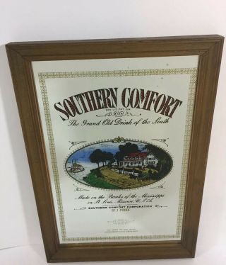 Vintage Southern Comfort Whiskey Mirror Advertising Sign England Man Cave Decor