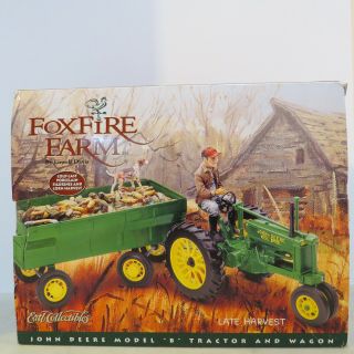 Ertl John Deere B Tractor & Wagon Foxfire Farm Jd - 5341 - B