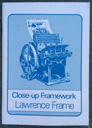 Vintage 1986 Close - Up Framework Magic Book By Lawrence Frame