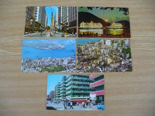 Fourteen Vintage Postcards - Hong Kong - Xmas,  Tai Po,  Central Town,  Etc