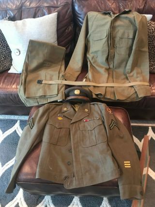 Wwii 15th Army Air Force Sergeant Uniform Jacket 38r Hat Shirt Pants Belt Jacket