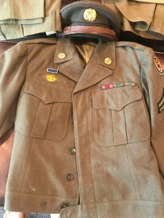WWII 15th Army Air Force Sergeant Uniform Jacket 38R hat shirt pants belt Jacket 3