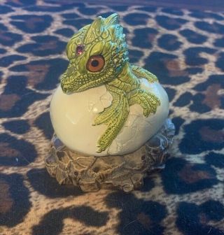 Retired - Windstone Editions 1984 Green 3 " Hatching Dragon