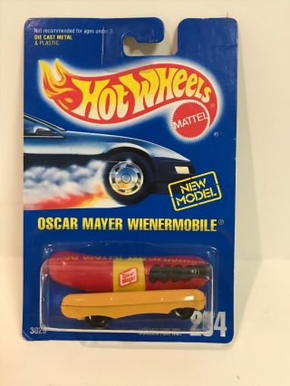 Hot Wheels 1991 Oscar Mayer Wienermobile 204 Model Black Wheels