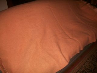 Vintage Salmon Color Heavy Weight Wool Blanket,  Crafting,  Camp/cutter 64 " X81 "