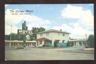 Gallup Mexico Cactus Motel Vintage Advertising Postcard Route 66 Nm….