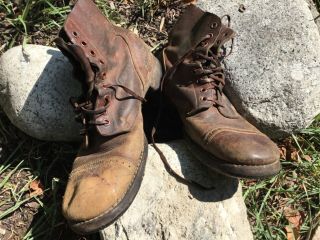 Early WW2 WWII U.  S.  Army field shoes low quarter boots russet not roughout G.  I. 3