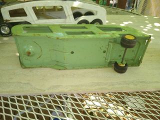 VINTAGE 1960’s TONKA PRESSED STEEL CAR HAULER LIME GREEN 3
