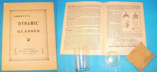 Early Abbott Item - 1935 - Dynamic Glasses - Glass - Gimmicks - Dated Instructions - Fine - Sw