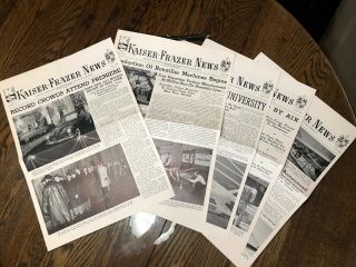 Vtg Vol.  1,  No.  1 - 5,  Kaiser - Fraser Auto News,  1st 5 Issues - Willow Run Factory