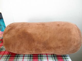 Large Older Big Soft Cuddly Round Brown Pillow Bed Couch Floor Cushion