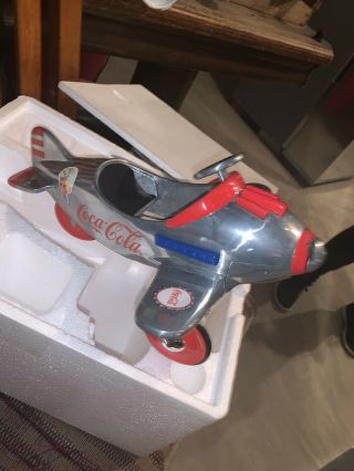 Rare Coca Cola 1:3 Scale Diecast Pedal Plane 1995 Limited Silver Edit