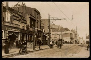 1923 Bristol Ashley Road Pub Cinema Street Scene View Real Photo Postcard