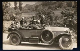 Antique Car 1910 - 20s Hood Ornament Indian Chief Rppc Photo Pc.  Transportation
