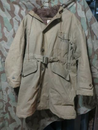 Ww2 Us Navy Usn Deck Coat Parka Fur Lined Long Jacket Uniform Usgi Vet Find 48
