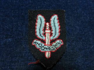 Orig Ww2 Cloth Cap Badge " Sas - Special Air Service " Who Dares Wins