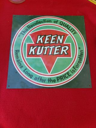 Vintage Keen Kutter Metal Sign,  12 By 12