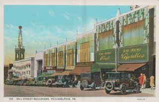 Postcard 69th Street Boulevard,  Philadelphia,  Pa Vintage W.  T.  Grant Co.