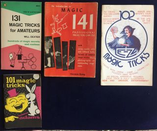 Set Of 4 Vintage Magic Trick Books 1960’s Adams,  E - Z Magic,  Will Dexter,  Ripley
