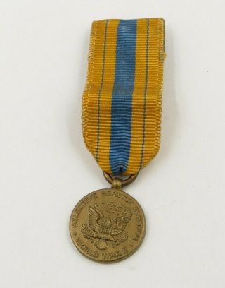 Agency Selective Service System Wwii World War 2 Service Medal Thin Mini {16mm}