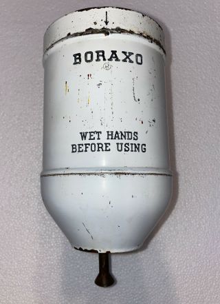 Vintage White Boraxo Soap Dispenser Gas Station Dispenser W/ Lid