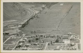 1951 Air Aerial View University Of Montana Missoula Mt Rppc Photo Postcard B31