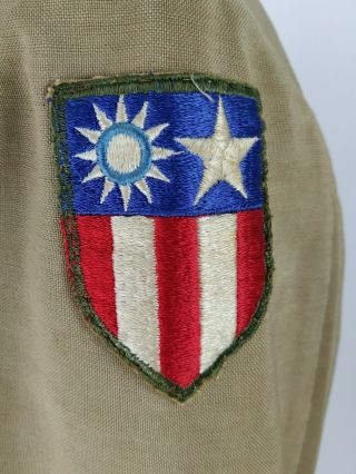 WWII WW2 US Army Engineers Captain Rank Khaki Tropical Linen Tunic CBI Patch 3