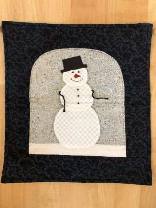 Hand Made Christmas Quilt Wall Hanging Snowman Decoration