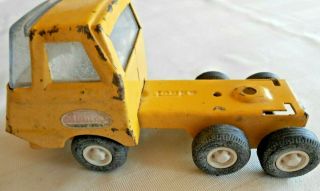 Vintage Tonka Mini Pressed Steel Yellow Semi Tractor Trailer Truck Cab 4 1/2 "
