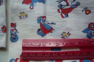 Vtg 40 ' s to 50 ' s Novelty Cotton Feedsack Fabric Lady at Work 3