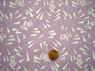 Floral On Lilac Full Vtg Feedsack Quilt Sewing Dollclothes Craft Fabric