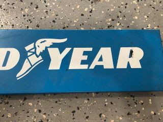 Vintage 1960 ' s Goodyear Tires Gas Station 21” Metal Sign. 3