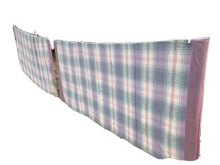 Vtg Set Of 2 Pink Plaid Faribo 100 Wool Blanket Satin Trim 87” X 74” Twin Full