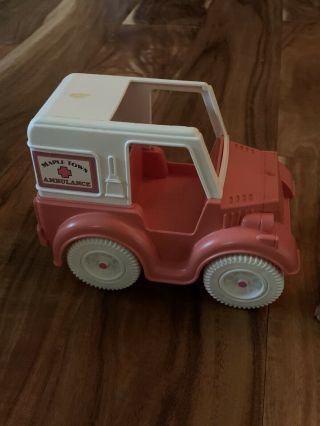 Tonka Maple Town Ambulance Vintage Pink and White 1980s And Swing Playground 3