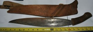 Old Vintage Wwii Philippines Machetti With Hand Carved Wood Scabbard