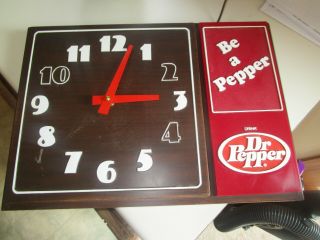 Dr Pepper Be A Pepper 10 2 4 Vintage Rectangular Advertising Plastic Wall Clock
