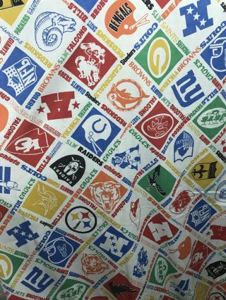 Vintage Nfl Football Teams Logos Twin Flat Sheet Craft Fabric