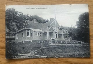 Rockland Lake,  Congers,  York Ny 1910 Postcard View Of Public School
