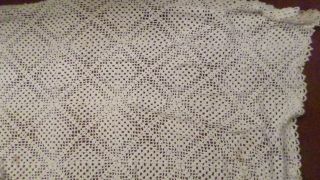 Vintage Crochet Tablecloth Table Cover 51 X 110 "