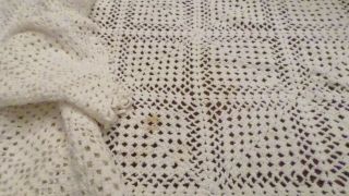 Vintage Crochet Tablecloth Table Cover 51 x 110 