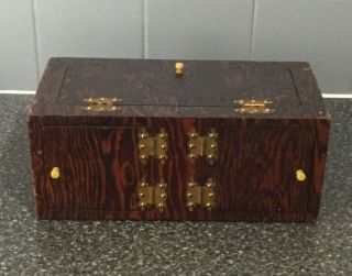 (q) Vintage Wooden Magic Trick Production Box