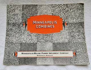 Vtg.  Minneapolis - Moline Power Implement Combines 1920 