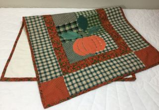 Patchwork Quilt Table Runner,  Hand Made,  Halloween Decor,  Appliquéd Pumpkins