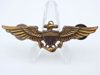 Wwii Us Navy Usmc Wings 3 " Gilt Sterling Silver Balfour