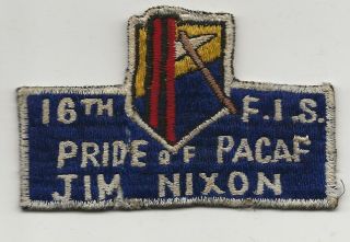 Really Neat 16th Fighter Interceptor Squadron Pride Of The Pacific Name Tape